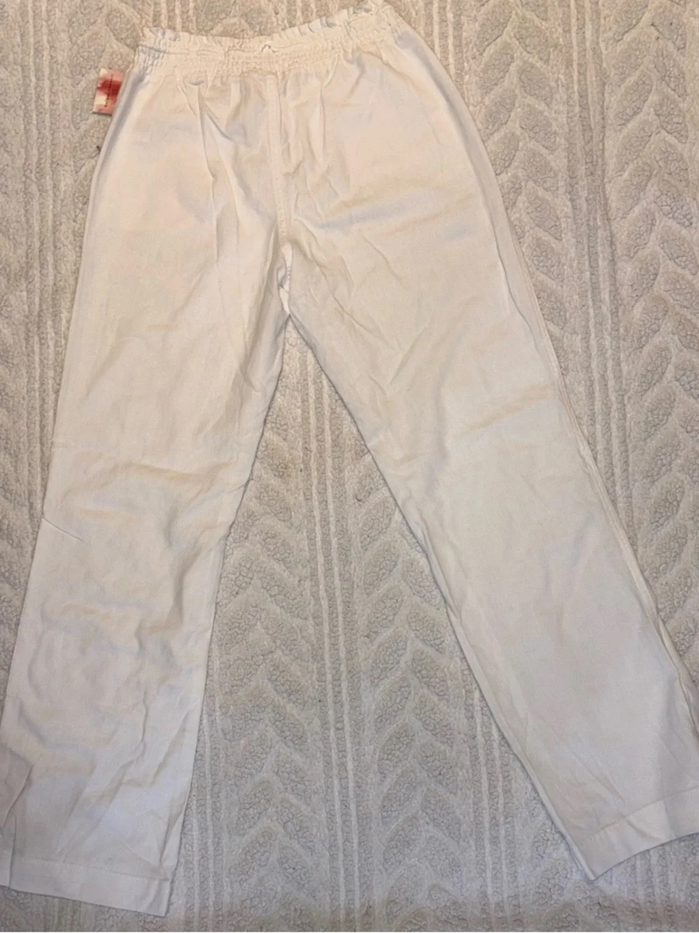 Ci Sono White Linen-Blend Pants with Drawstring - Picture 4 of 4